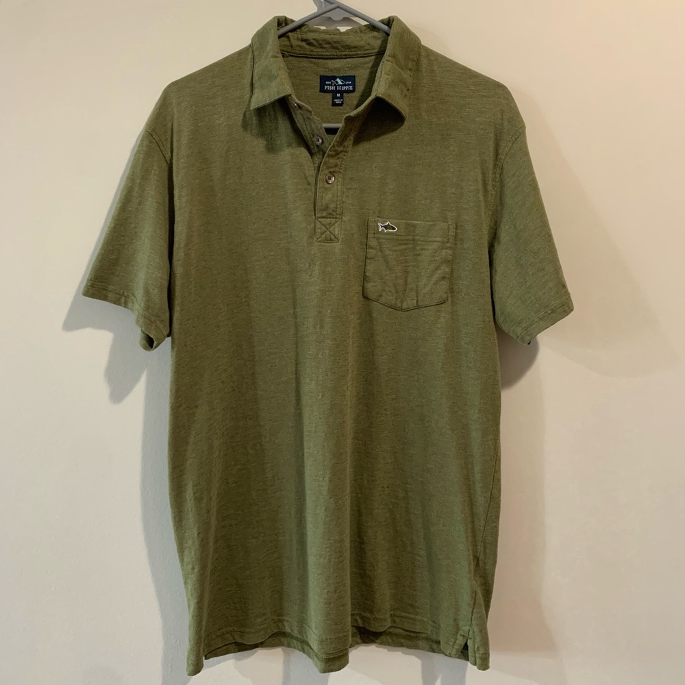 Fish Hippie olive polo shirt